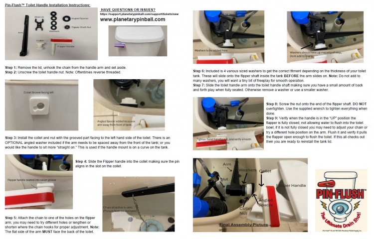 PIN-FLUSH: FLIPPER TOILET LEVER ASSEMBLY - Image 3