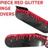 2 PIECE RED GLITTER BLOOD HINGE COVER