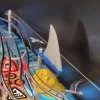 JAWS PINBALL SHARK FINS WITH WAVE MOUNT SET