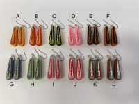 MULTI-COLORED PINBALL FLIPPER DANGLE EARRING SET